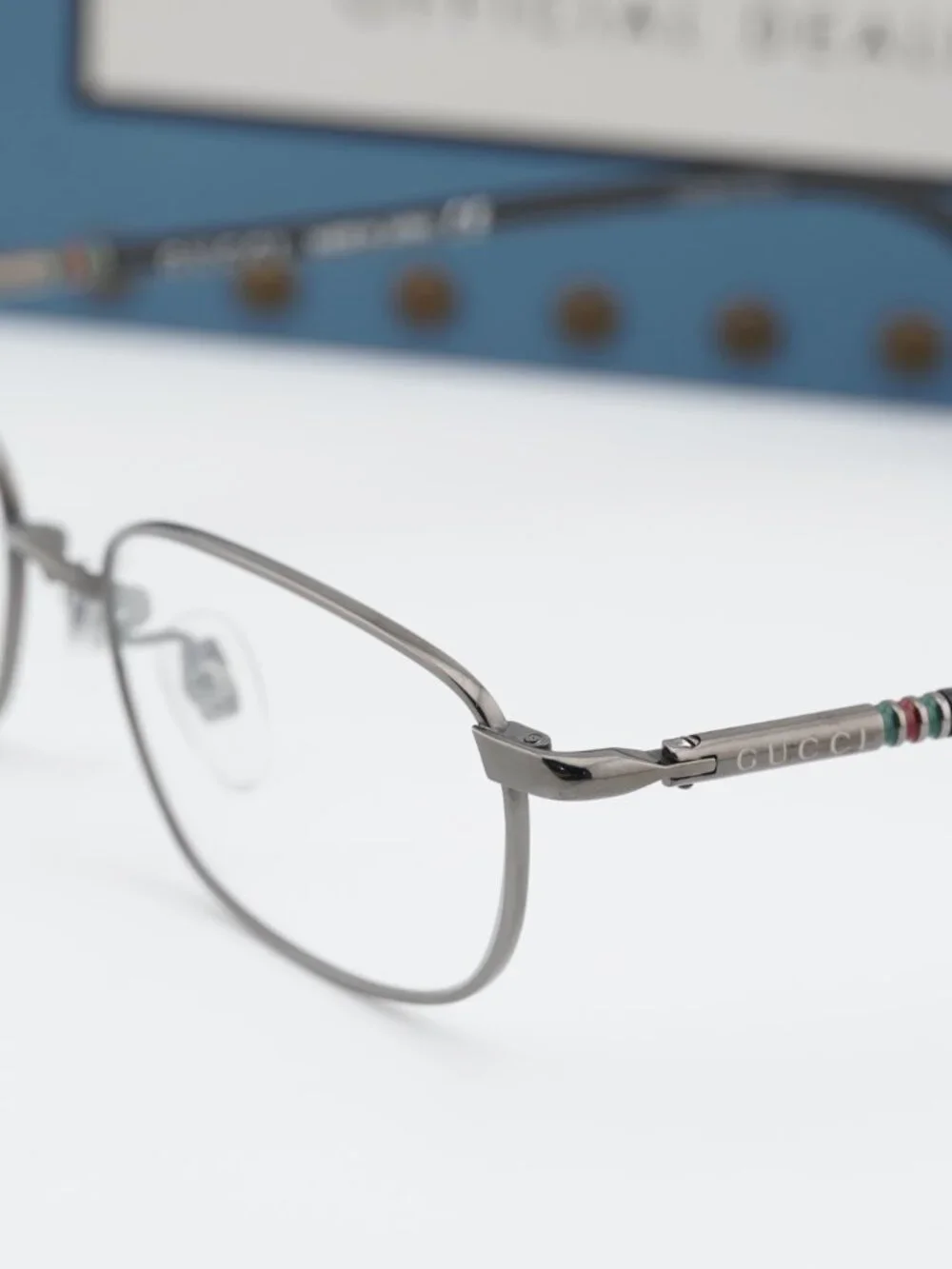 Gucci GG0612OJ 001 Rectangle Eyeglasses 52mm - Ruthenium / Black